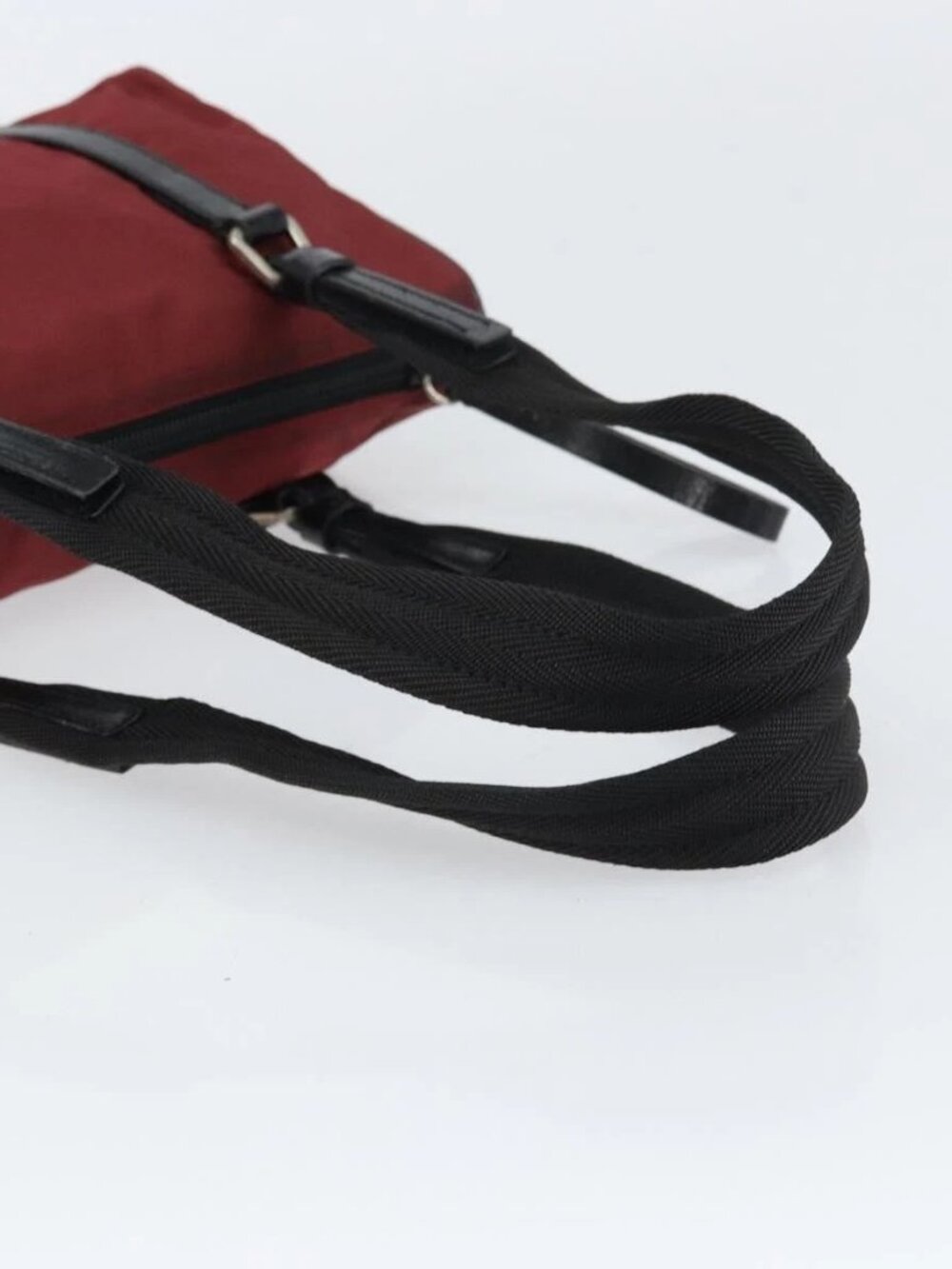 PRADA Hand Bag Nylon Bordeaux Silver Auth am10143 - Picture 8 of 16